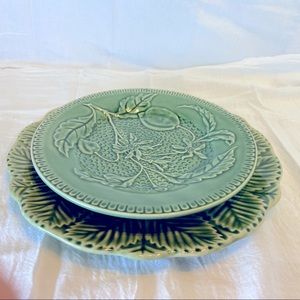 Vintage Bordallo Pinheiro Embossed Plant Plates
